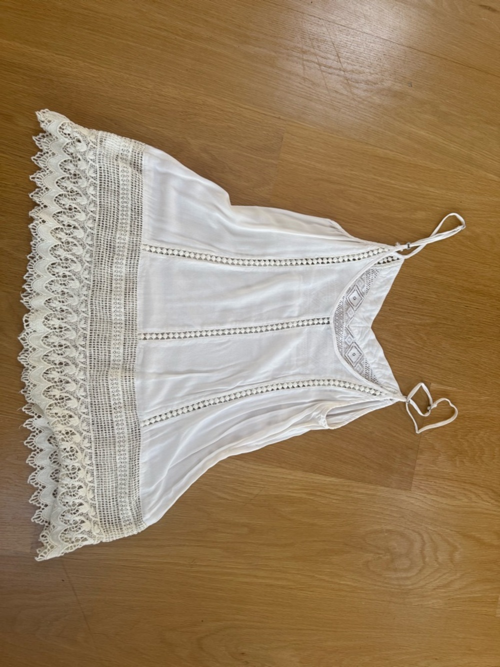 White Crochet-Trim Spaghetti Strap Women's Top - Picture 8 of 8